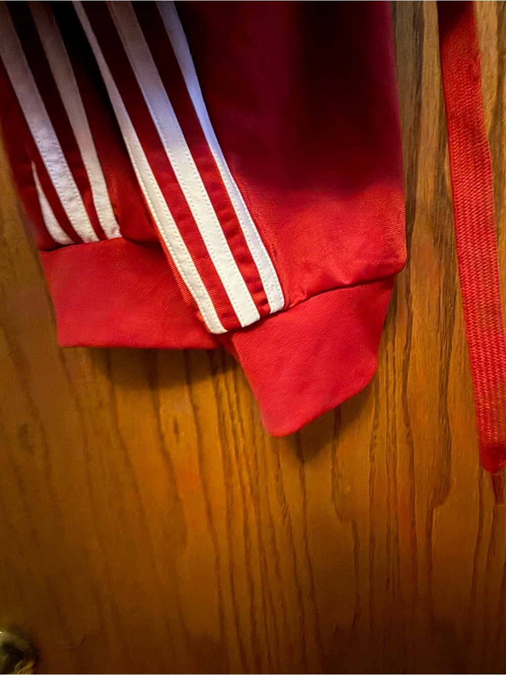 Adidas Red and White Joggers - Picture 3 of 5